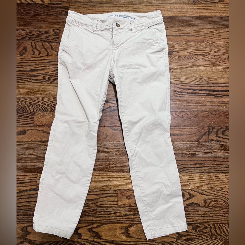 GAP Cream Rolled-Cuff Khakis